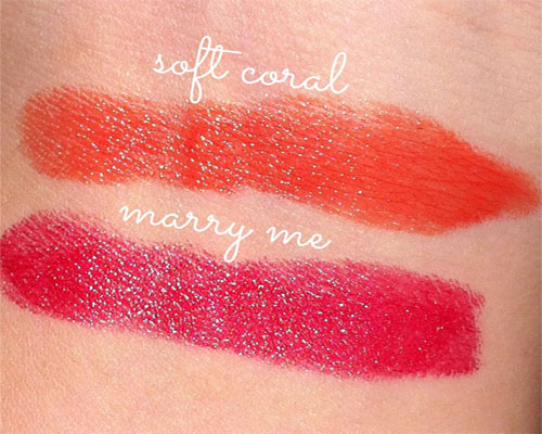 Benecos Natural Lipsticks Soft Coran and Marry Me Swatches.jpg